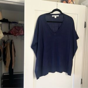 Lightweight Navy V-Neck Women's Sweater top